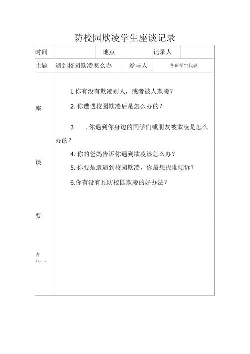 防校园欺凌学生座谈记录（遇到校园欺凌怎么办）.docx