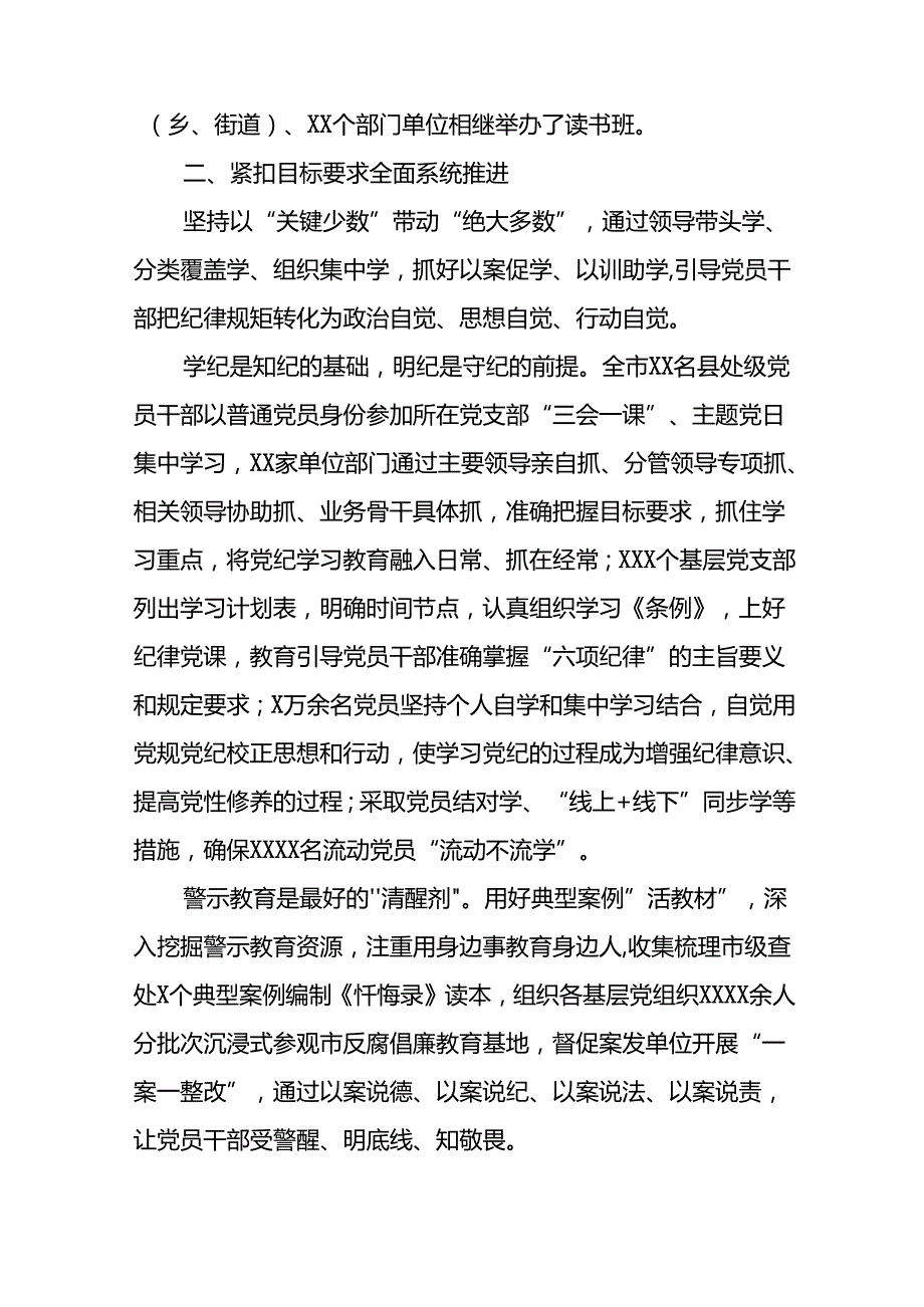 2024关于党纪学习教育阶段性总结汇报27篇.docx_第2页