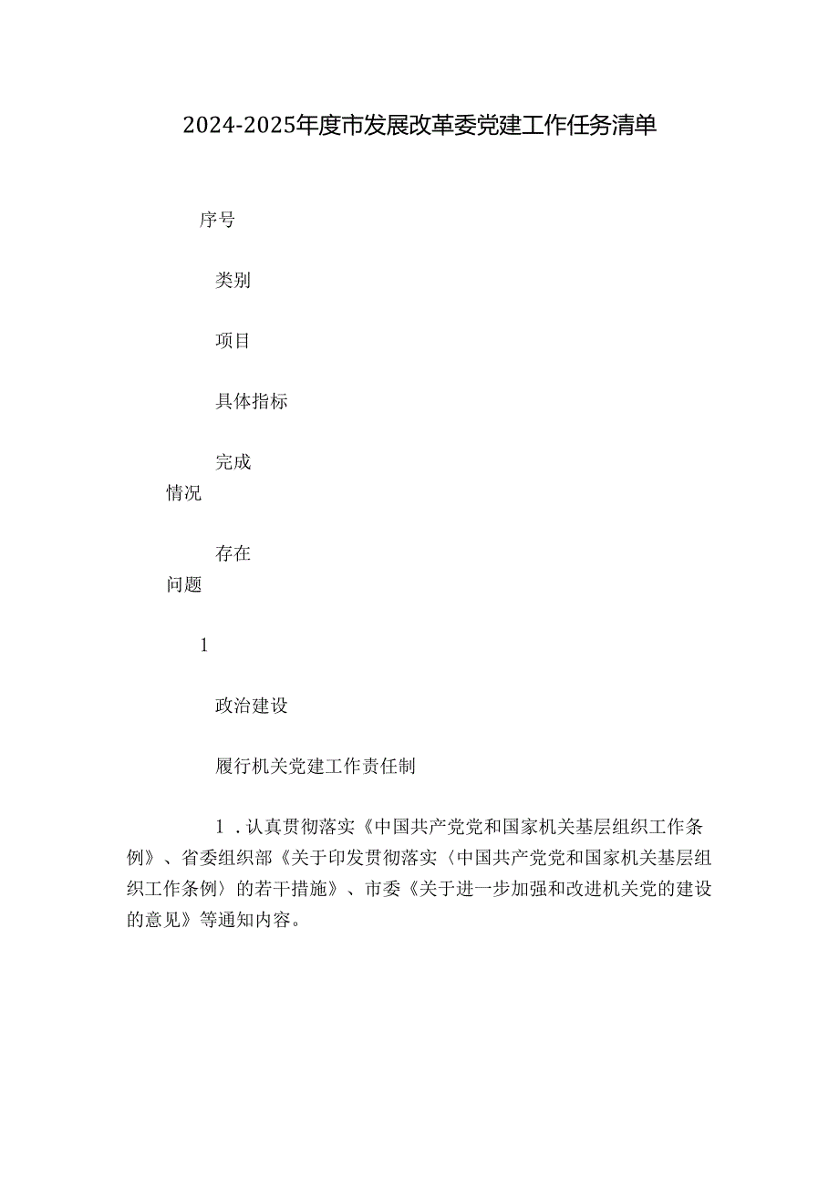 20242025市发展改革委党建工作任务清单.docx_第1页
