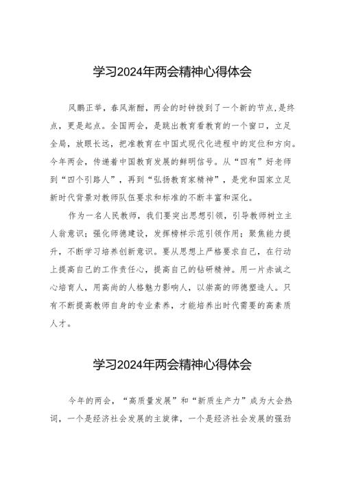 老师学习2024年两会精神的心得体会30篇.docx