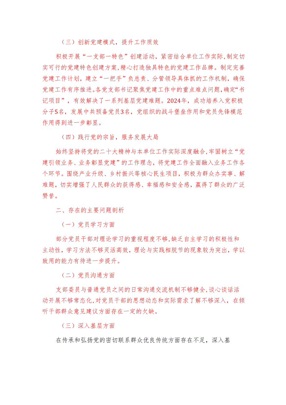 2024年党支部党建工作总结暨2025年工作计划（详细版）.docx_第2页