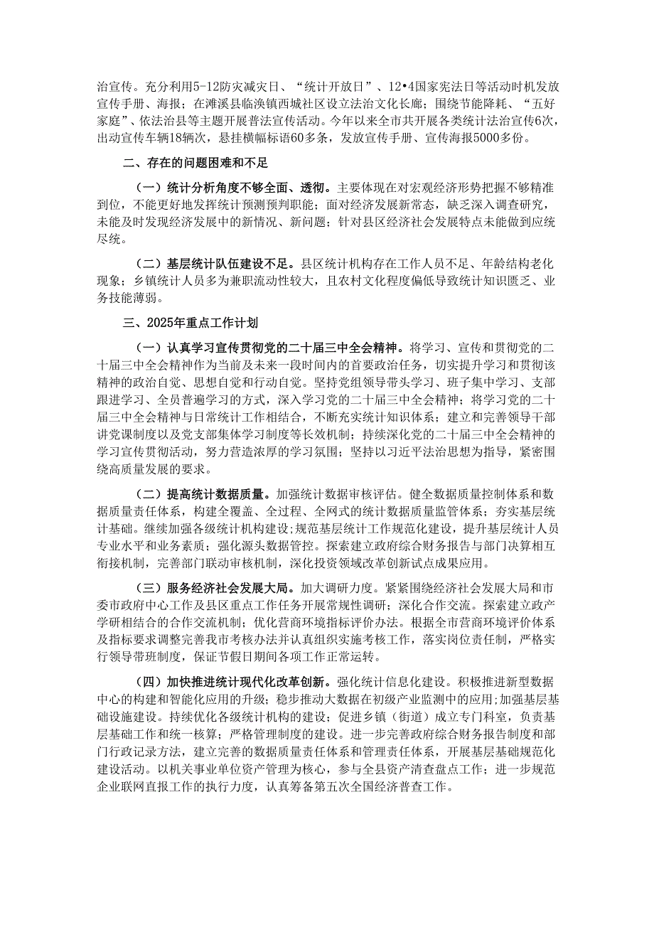 市统计局2024工作情况总结及2025年工作计划(1).docx_第2页