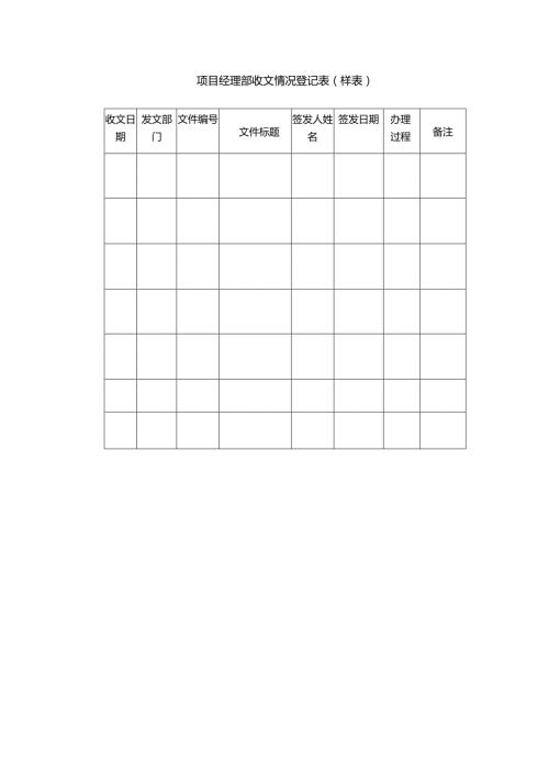 项目经理部收文情况登记表（样表）.docx