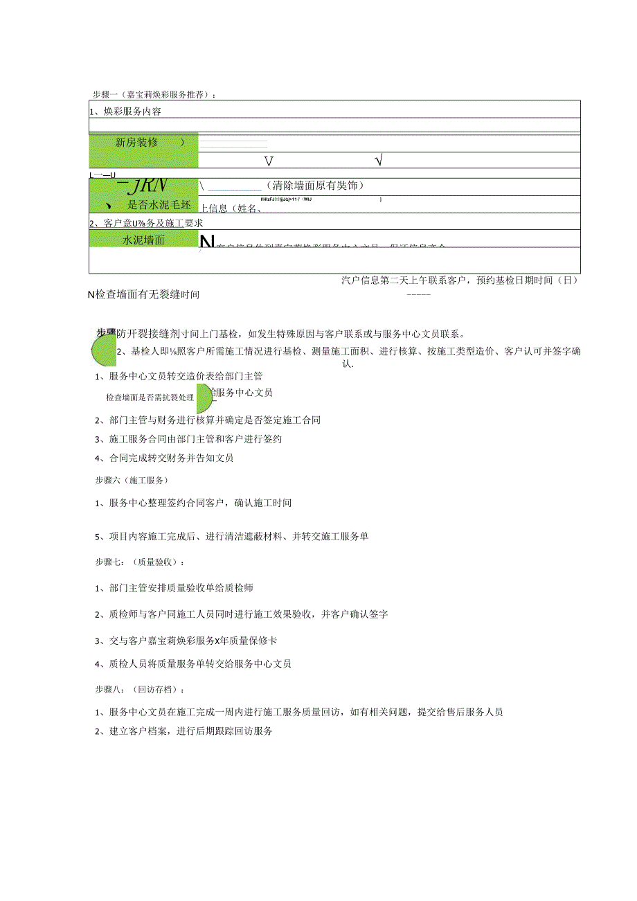 嘉宝莉旧墙翻新和新房施工服务标准流程流程图.docx_第2页