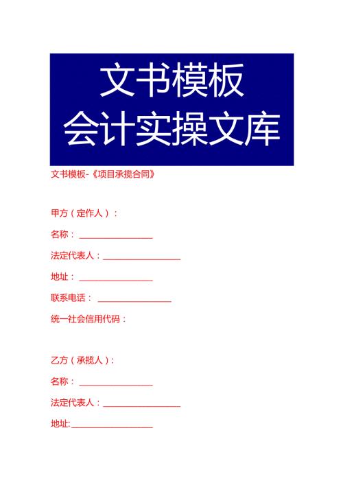 文书模板《项目承揽合同》.docx