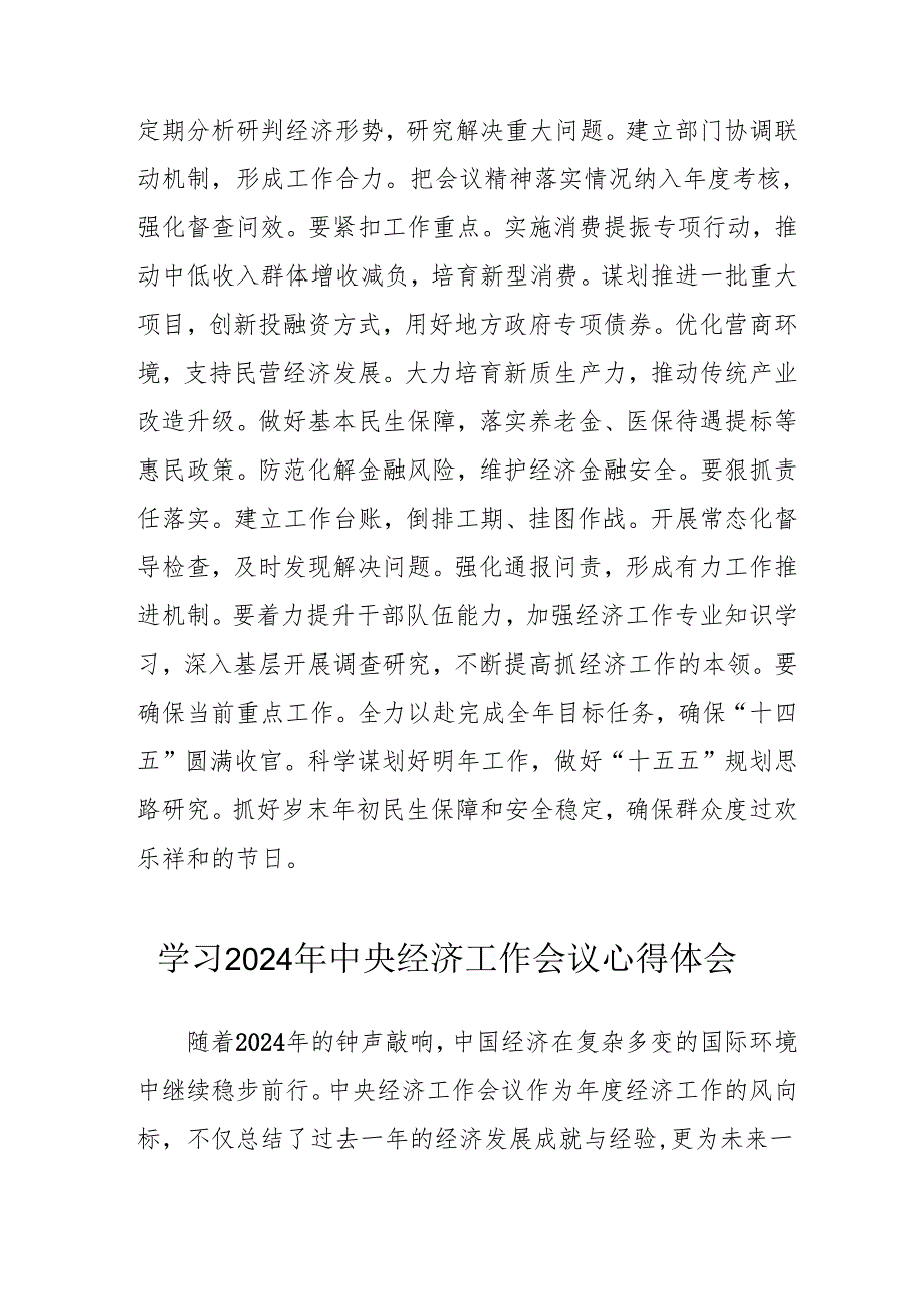 学习2024年中央经济工作会议个人心得体会 （汇编7份）(1).docx_第3页