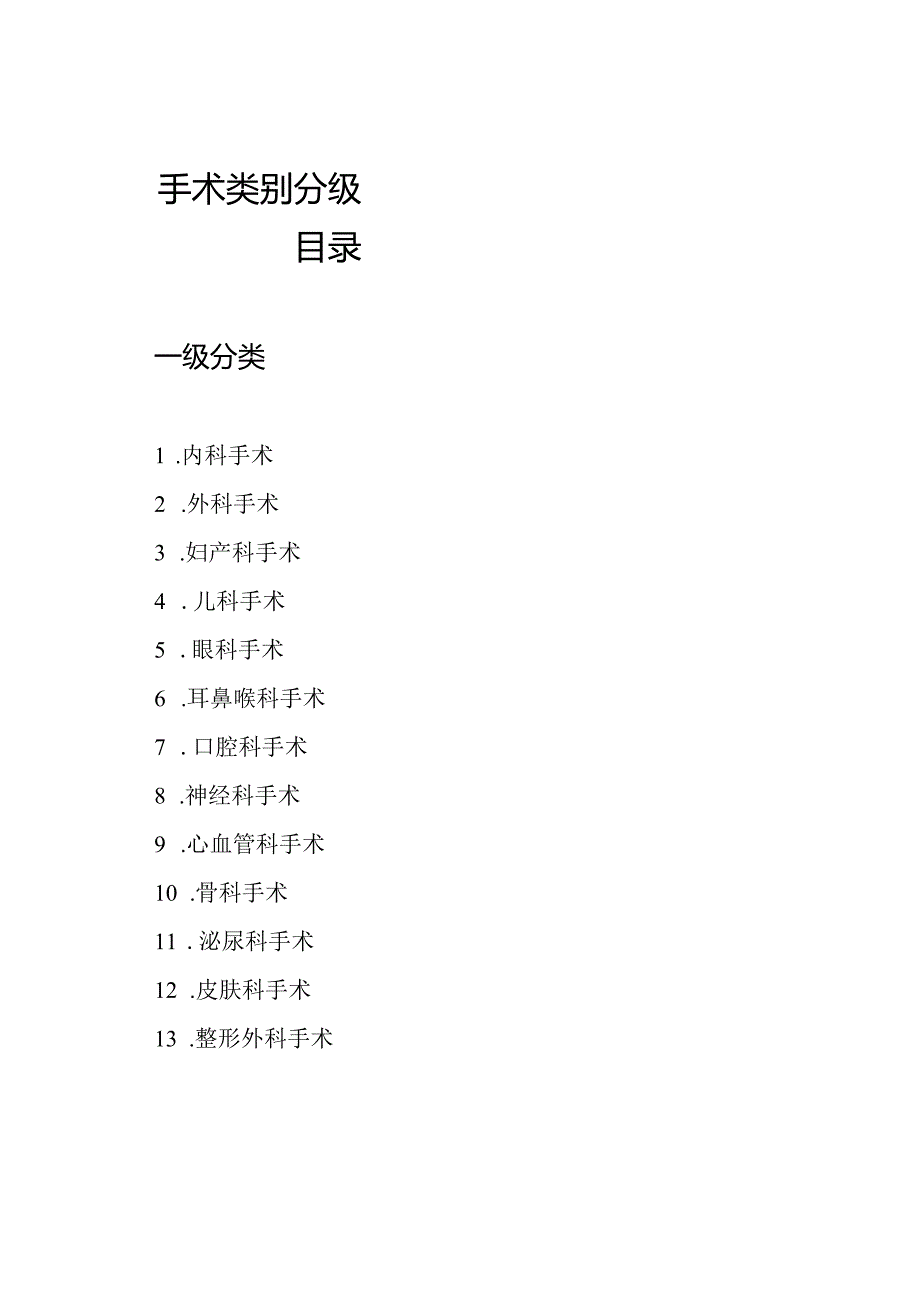 手术类别分级目录.docx_第1页