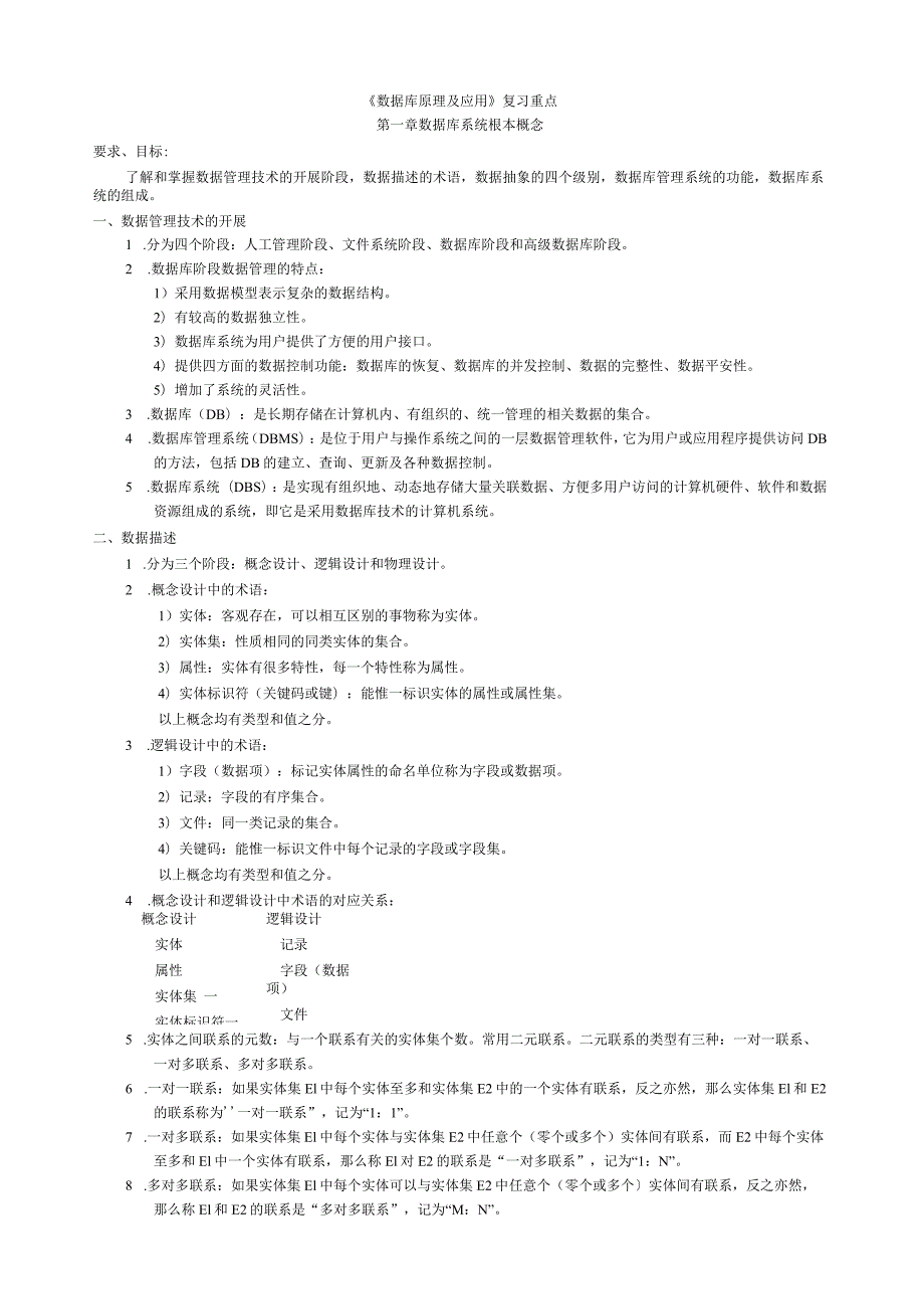 数据库系统原理复习资料清晰版.docx_第1页