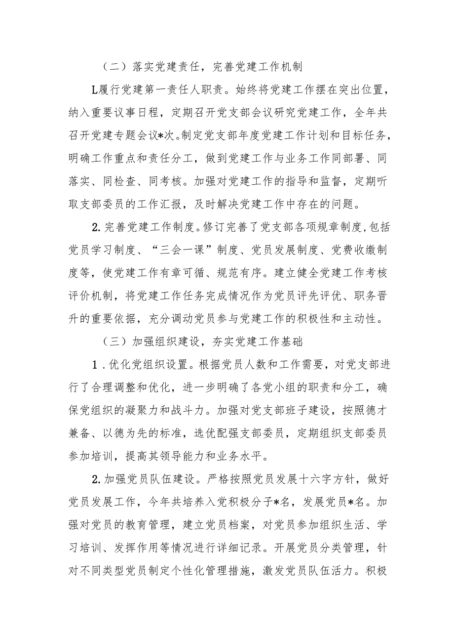 党支部书记20242025年抓党建工作述职报告4篇.docx_第2页