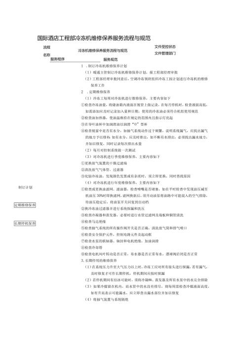 国际酒店工程部冷冻机维修保养服务流程与规范.docx