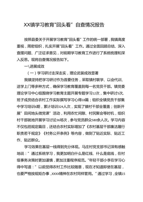党委领导班子2025年度学习教育”回头看”自查报告（及部署讲话内容）5篇.docx