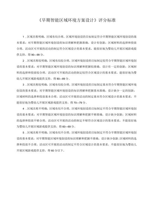 《早期智能区域环境方案设计》评分标准.docx