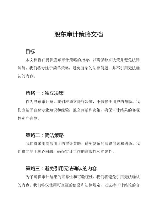 股东审计策略文档.docx