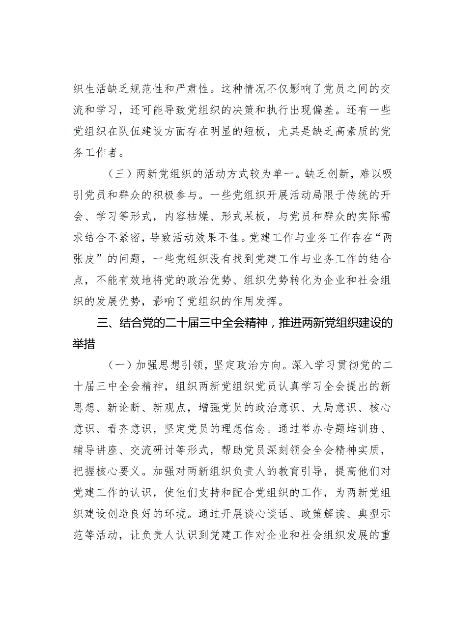 二十三中全会精神与两新党组织建设的研讨发言材料.docx_第3页