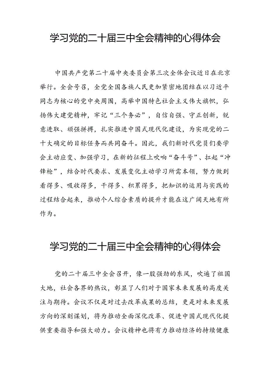 学习党的二十三中全会精神的心得感悟发言材料31篇.docx_第3页