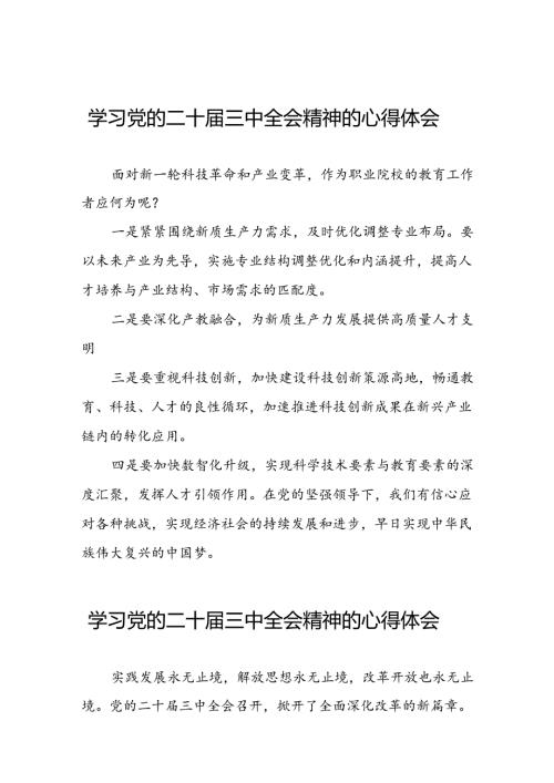 学习党的二十三中全会精神的心得感悟发言材料31篇.docx