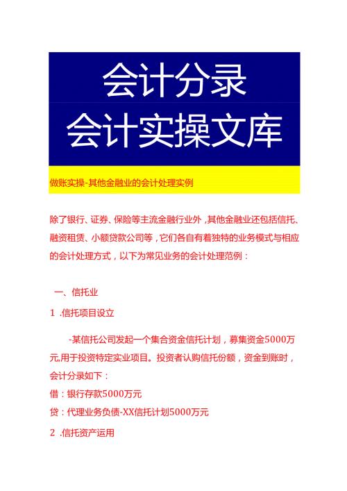 做账实操其他金融业的会计处理实例.docx