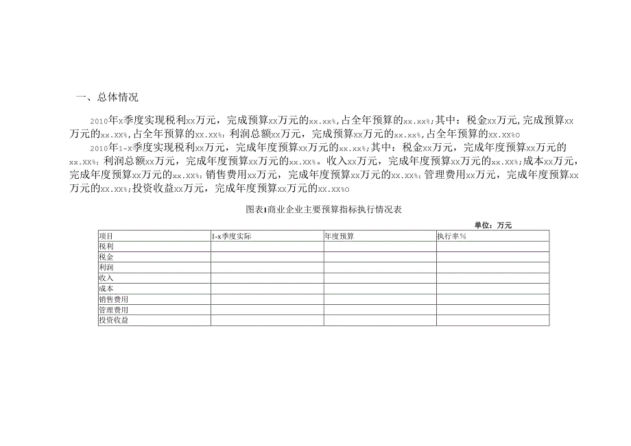 商业公司预算执行分析报告-模板.docx_第2页