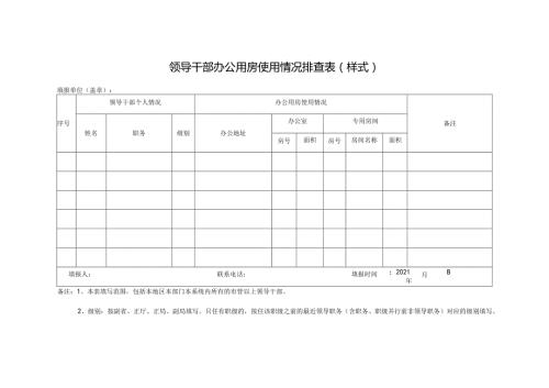 领导干部办公用房使用情况排查表样式.docx