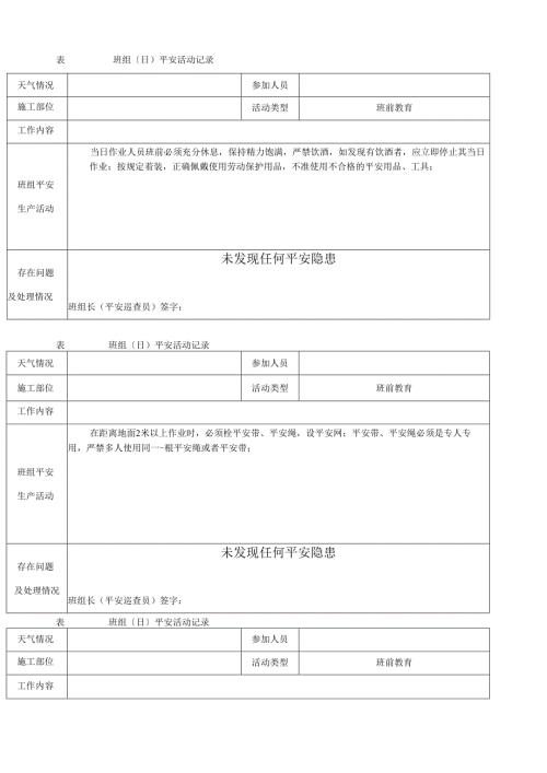 班组安全活动记录(架子工).docx