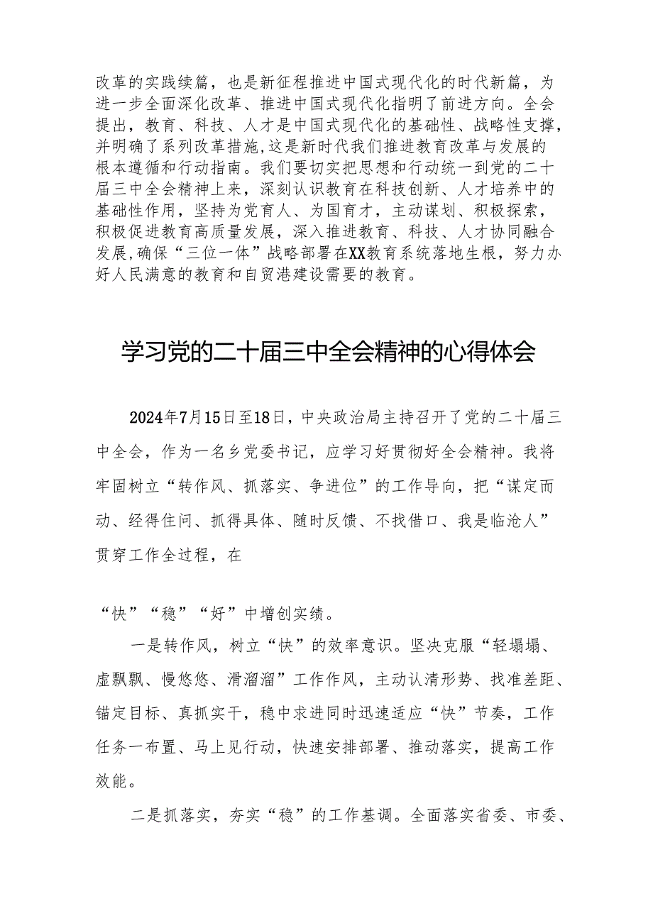 党员干部学习党的二十三中全会精神的心得体会交流发言36篇.docx_第3页