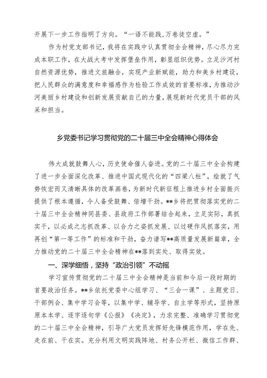 (四篇)驻村干部学习贯彻二十三中全会精神心得体会范文.docx_第2页
