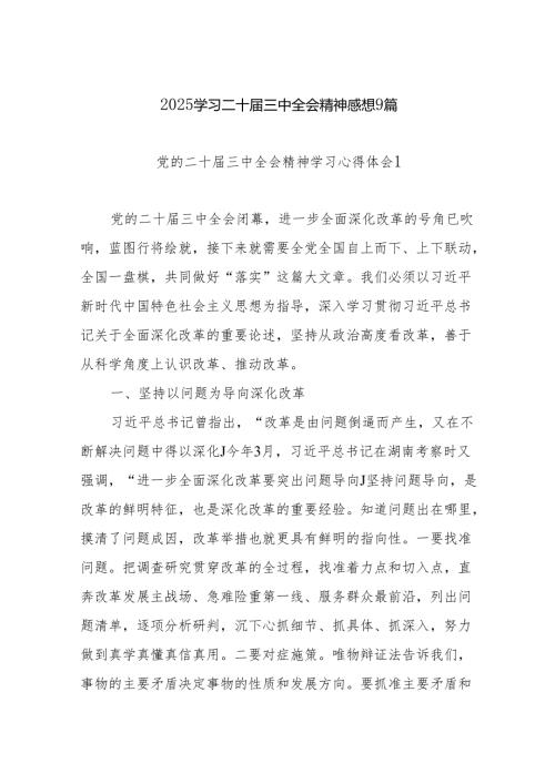 2025年学习党的二十三中全会精神感想9篇.docx