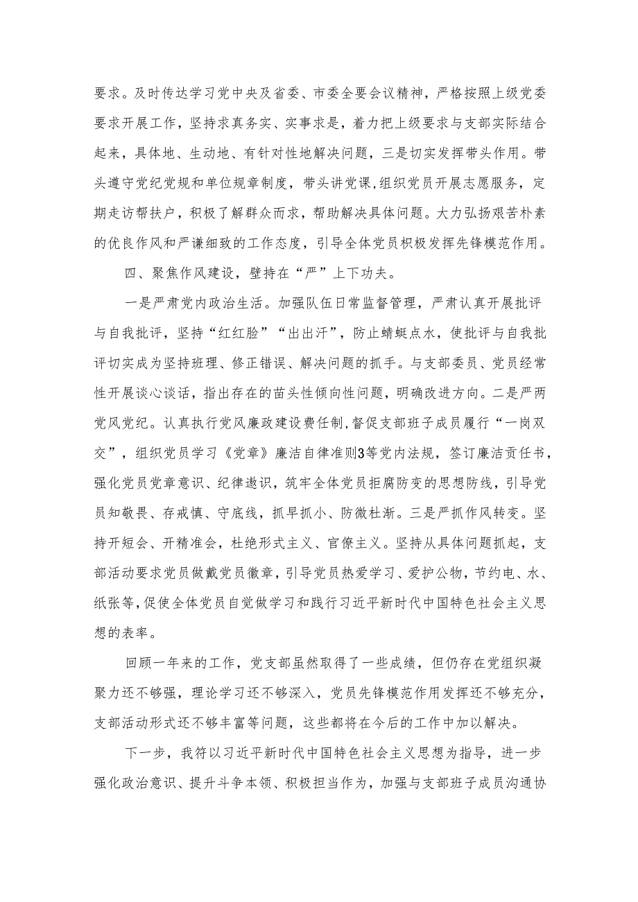 党支部书记2024年抓党建工作述职报告15篇(最新精选).docx_第3页