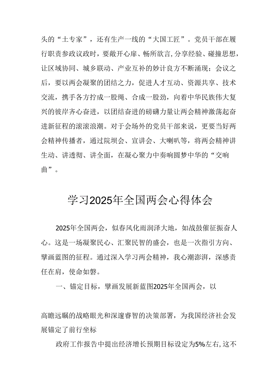 学习2025年《全国两会精神》心得体会 （7份）.docx_第3页