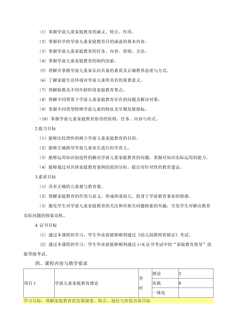 《学前儿童家庭教育》课程标准（含课程思政）.docx_第2页