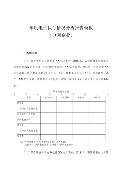 电价执行情况分析报告模板电网企业.docx