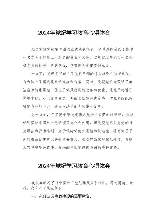 2024年党纪学习教育专题培训发言材料四篇.docx