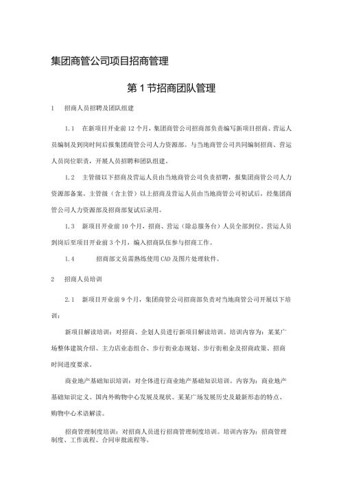 集团商管公司项目招商管理.docx