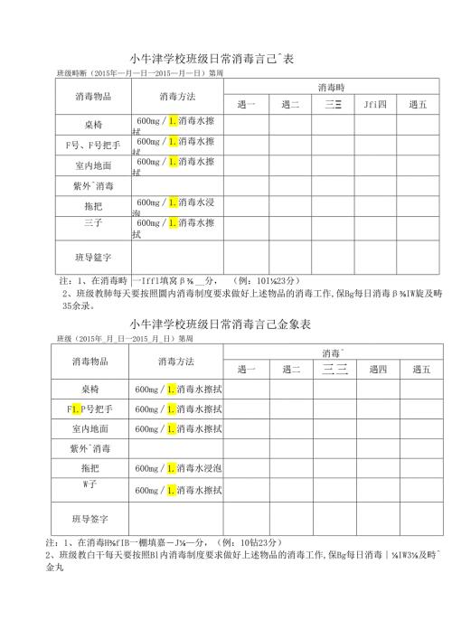 班级日常消毒记录表.docx