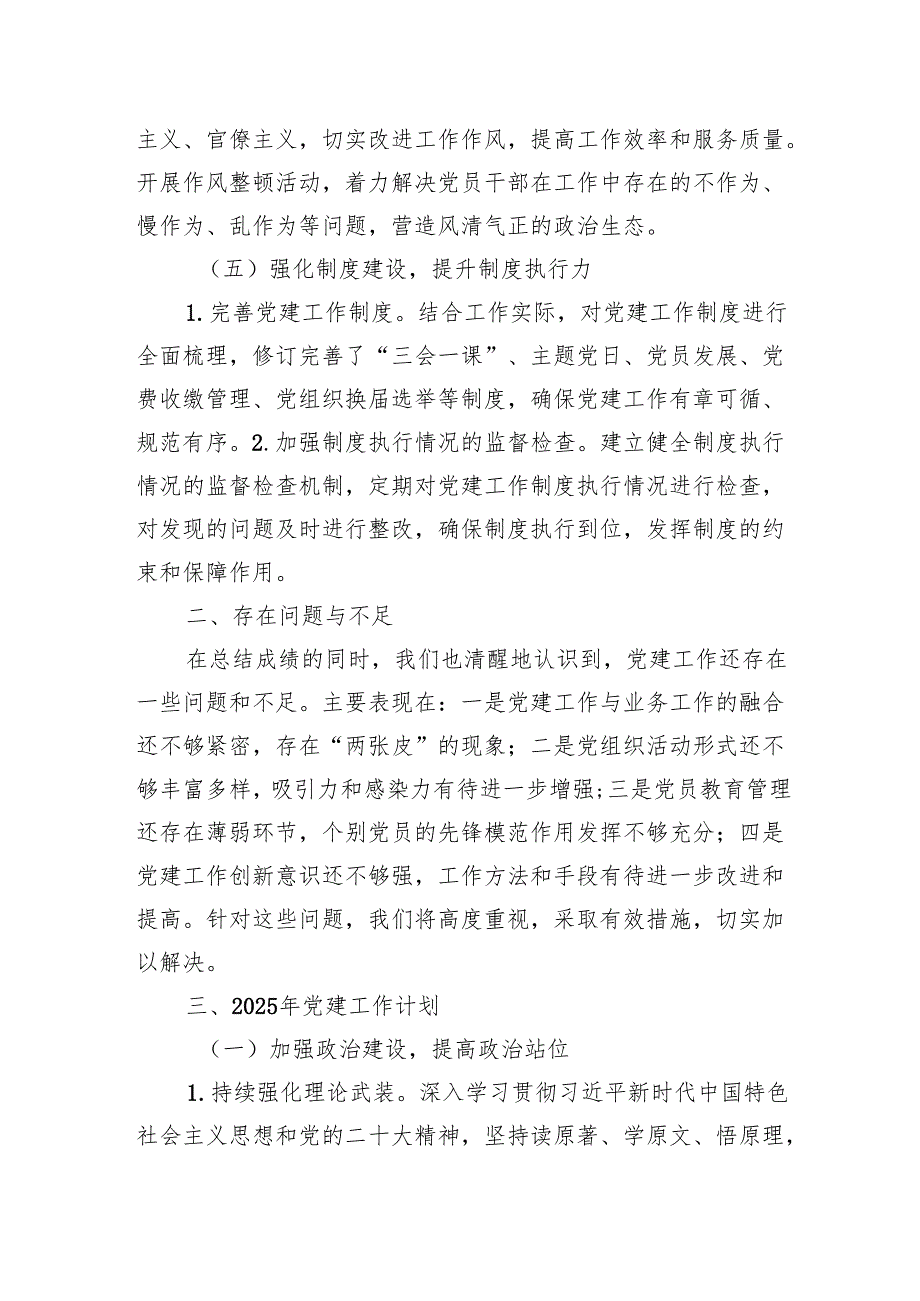2024年党建工作情况总结及2025年工作计划(1).docx_第3页