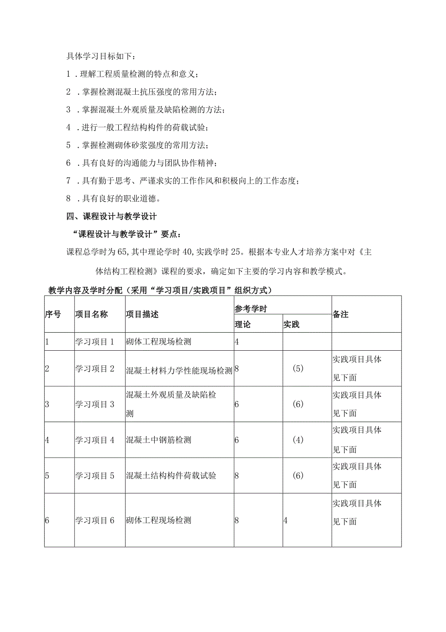 《主体结构工程检测》课程标准.docx_第2页