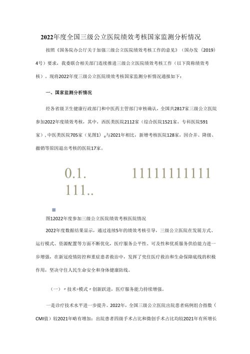 2022全国三级公立医院绩效考核国家监测分析情况.docx