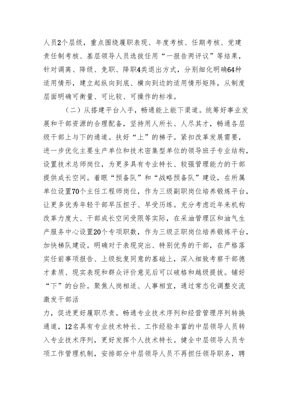 国企公司推进干部能上能下工作情况总结报告.docx_第2页