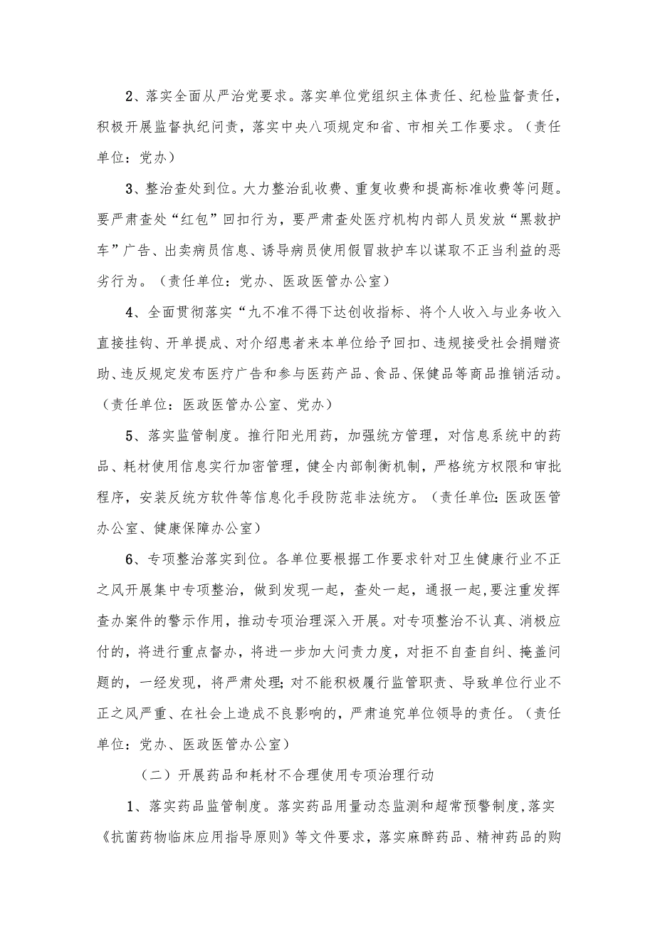 2024医疗卫生领域突出问题专项整治工作方案（共16篇）.docx_第3页