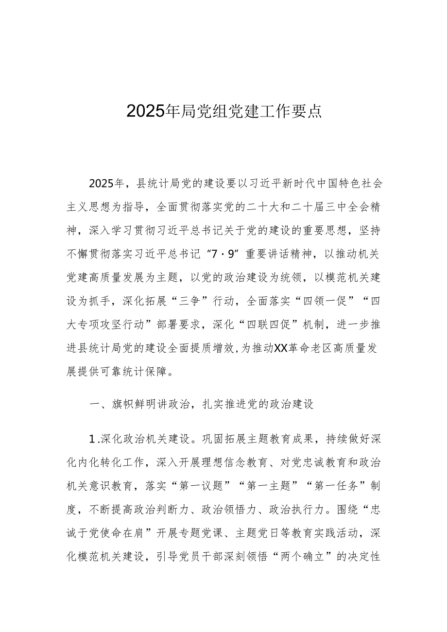 2025年局党组党建工作要点.docx_第1页