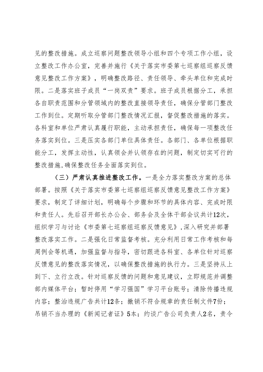 宣传部2024年巡察整改工作情况报告.docx_第2页