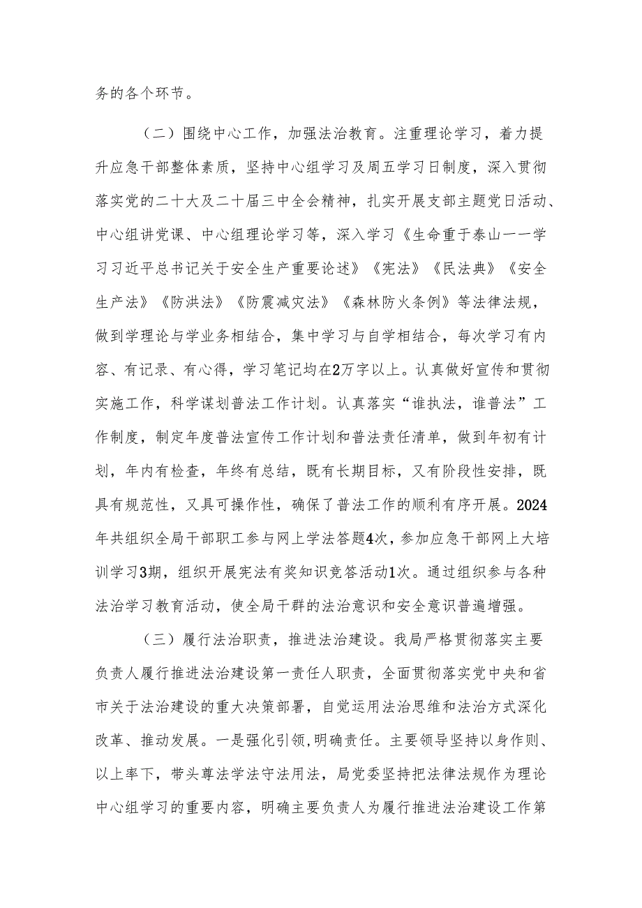 应急管理部门领导2024年述法报告范文.docx_第2页