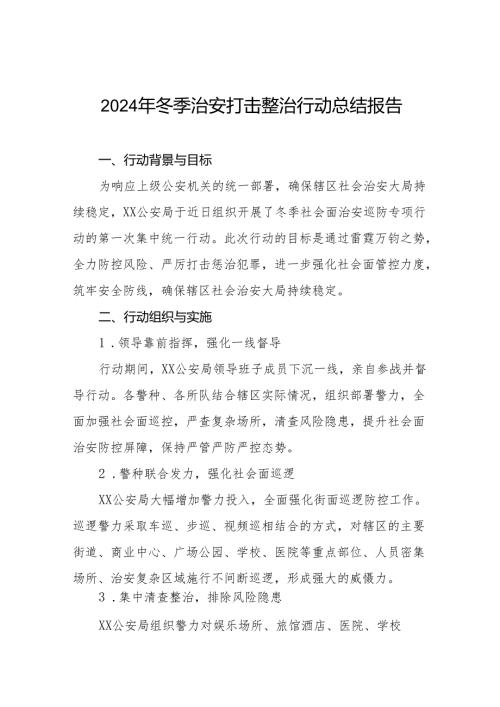 公安派出所2024年冬季治安打击整治行动情况报告九篇.docx