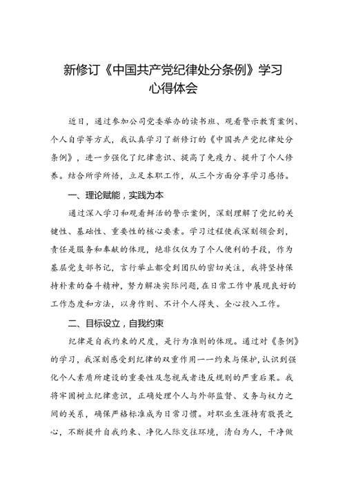 2024新修订中国共产党纪律处分条例心得体会发言稿七篇.docx