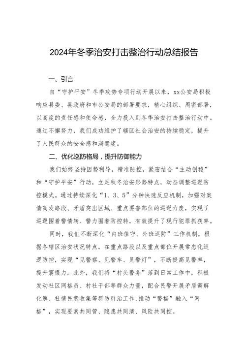 公安局2024冬季治安打击整治行动工作总结十二篇.docx