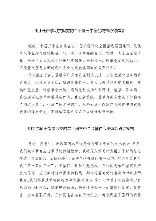 (四篇)组工干部学习贯彻党的二十三中全会精神心得体会专题资料.docx