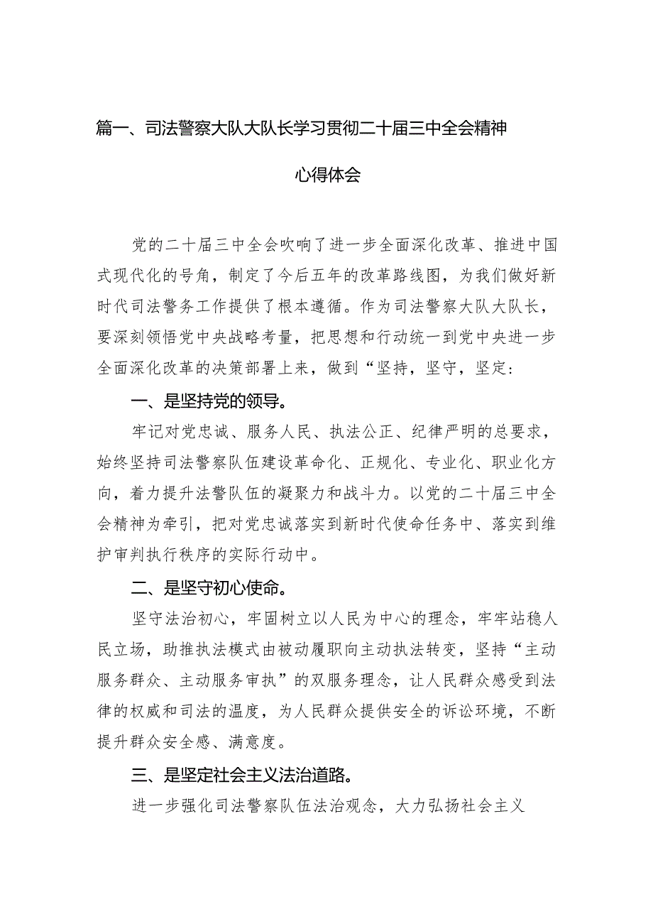 （11篇）司法警察大队大队长学习贯彻二十三中全会精神心得体会（精选）.docx_第2页