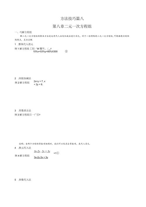 方法技巧篇8二元一次方程组.docx