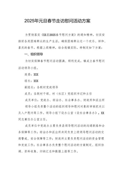 2025年事业单位开展《元旦节走访慰问》活动方案 合计5份.docx