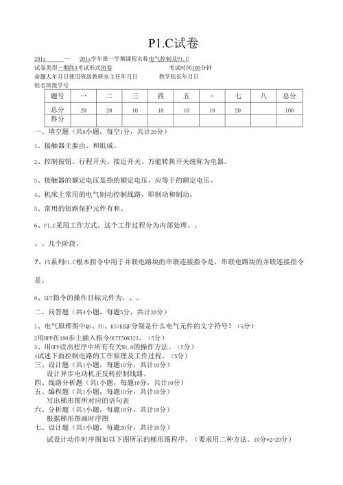 电气控制及PLC试卷.docx